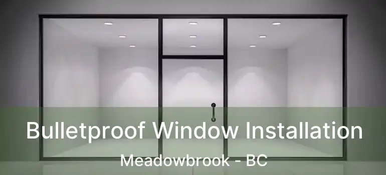  Bulletproof Window Installation Meadowbrook - BC