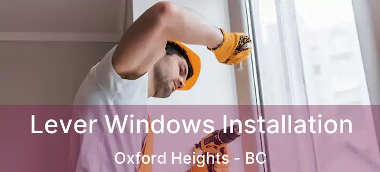  Lever Windows Installation Oxford Heights - BC