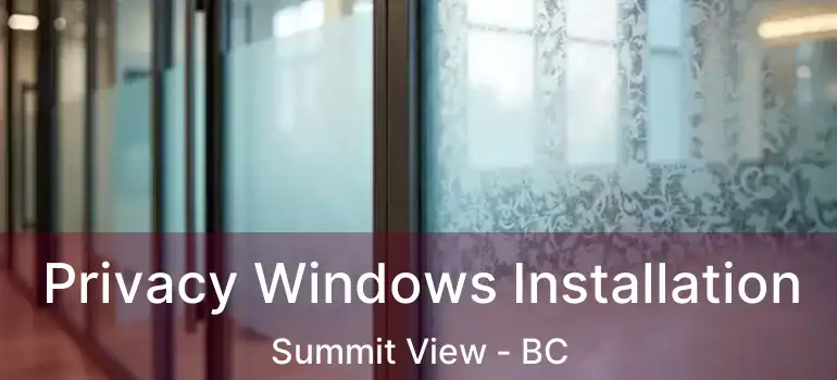  Privacy Windows Installation Summit View - BC