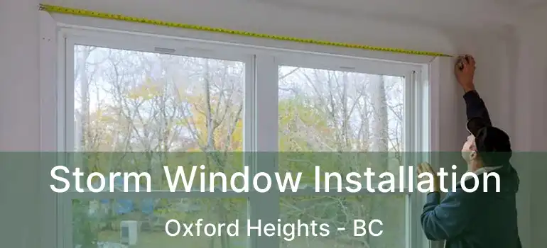  Storm Window Installation Oxford Heights - BC