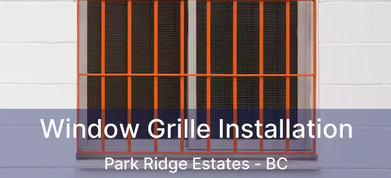  Window Grille Installation Park Ridge Estates - BC