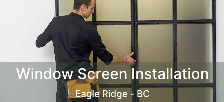  Window Screen Installation Eagle Ridge - BC