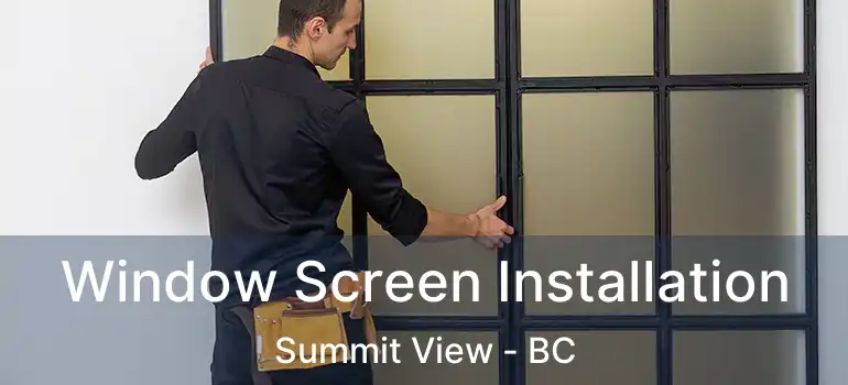  Window Screen Installation Summit View - BC