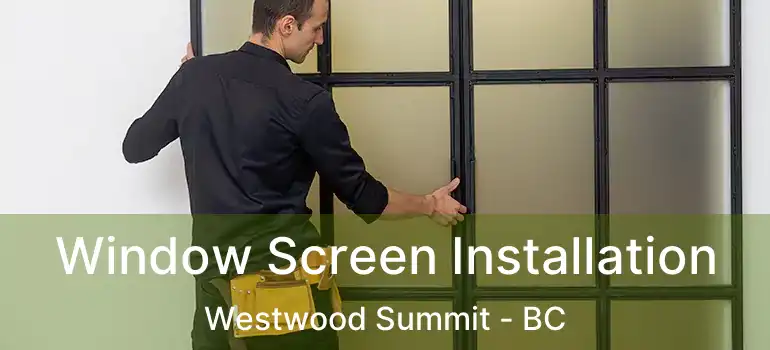  Window Screen Installation Westwood Summit - BC